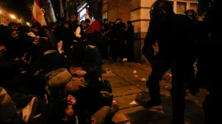 Momento de la carga policial en Madrid