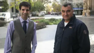 El judío Daniel Clarke-Serret junto con el palestino Mutasem Suboh, ambos residentes en Zaragoza.