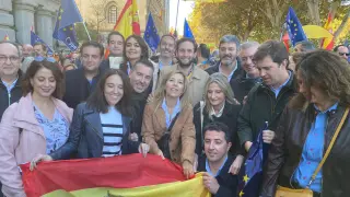 Aragoneses en la manifestación de Cibeles