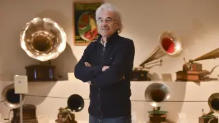 José Luis Mur en el Museo de Ingenios Musicales de Labuerda