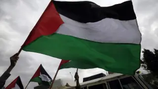 Protesta en solidaridad con Palestina en Yemen.