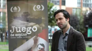 El director Germán Roda, en el estreno del documental 'Juego de espías' en la Seminci de Valladolid en 2013.