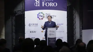 El ministro de Asuntos Exteriores, José Manuel Albares, durante su intervención en el Foro Sella sobre industria, energía y datos.