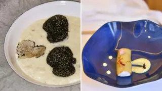 Dos platos del menú degustación más barato de un Estrella Michelin en Aragón