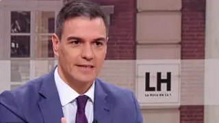 Pedro Sánchez durante su entrevista en TVE