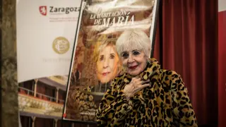Concha Velasco, en marzo de 2021, cuando presentó en Zaragoza la última obra que ha interpretado, 'La habitación de María'.