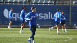 Entrenamiento del Real Zaragoza para prepara el partido contra el Espanyol