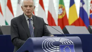 Josep Borrell durante una sesión parlamentaria en Estrasburgo.