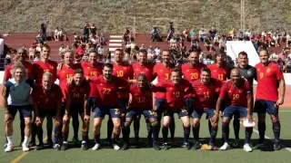 La Selección Leyendas España en un partido del pasado 22 de junio contra el combinado de Canarias