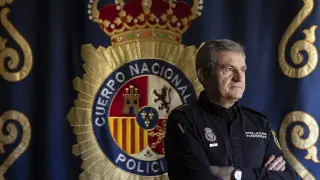 Javier Abadía, comisario provincial de Zaragoza, en la Jefatura Superior de Policía de Aragón.