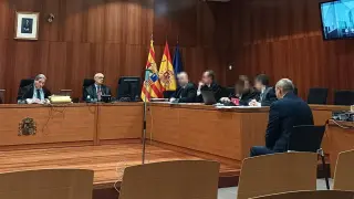 El acusado, Teofil Petru N. N., durante el juicio celebrado este viernes en la Audiencia de Zaragoza.