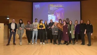 Los galardonados, tras la gala celebrada ayer en el Salón del Cómic de Zaragoza