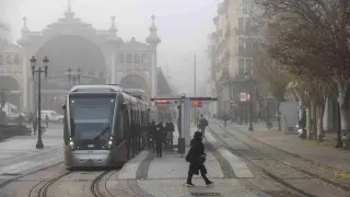 Niebla en Zaragoza en invierno.