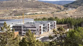 Estado actual de las obras del nuevo hospital de la capital turolense, situado en la zona de El Planizar.