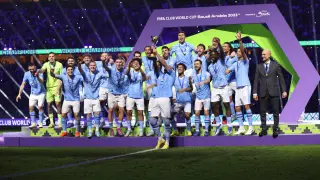 El Manchester City celebra el títtulo de campeón del Mundial de clubes