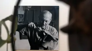 Joan Miro, en una imagen de una exposición sobre su escultura que se celebró en el Pablo Serrano.
