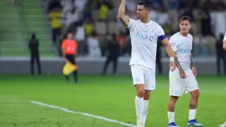 Cristiano Ronaldo celebra uno de los dos goles que marcó