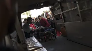 Heridos en un hospital de Gaza