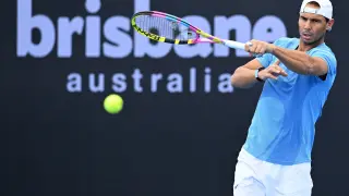 Rafa Nadal, en una sesión de entrenamiento antes del torneo internacional de tenis de Brisbane, Australia
