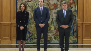 Jura de María Jesús Montero y Carlos Cuerpo en sus nuevos cargos en un acto celebrado en el Palacio de la Zarzuela