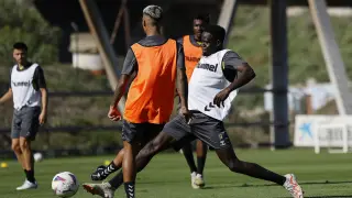 Mfulu, en entrenamiento de esta temporada con su actual equipo.