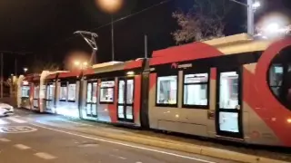 Pruebas de un tranvía Urbos 100 en Zaragoza