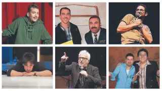 Arriba, de izquierda a derecha: Grison, Pantomima Full, Galder Varas; debajo, Juan Carlos Ortega, Leo Harlem y Miguel Maldonado y Facu Díaz