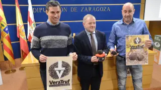 Ángel Bonel, Eduardo Arilla y Jesús López, en la presentación de VeraTruf, la feria de la trufa