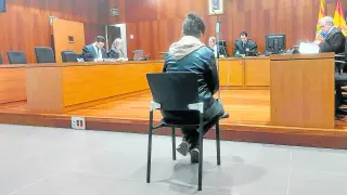 La acusada, durante el juicio celebrado ayer en la Audiencia Provincial de Zaragoza.