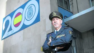 Florentino Marín Parra, jefe superior de la Policía Nacional en Aragón, en la sede de la capital aragonesa.