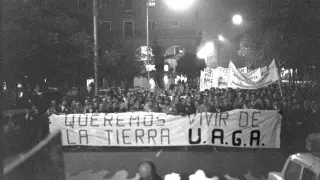 Marcha convocada por UAGA contra el trasvase en Zaragoza el 7 de diciembre de 1979., CELEBRADA EN ZARAGOZA EL 7 DE DICIEMBRE DE 1979