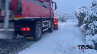 Vídeo de la limpieza de nieve de la carretera entre Ariza y Bordalba