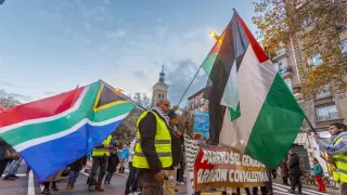 Manifestacion en Zaragoza bajo el lema 'Frenemos el genocidio en Palestina'