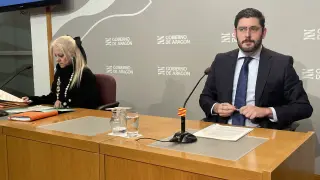 El vicepresidente primero del Gobierno de Aragón, Alejandro Nolasco, y la directora general de Justicia, Esmeralda Pastor...EUROPA PRESS...23/01/2024 [[[EP]]]