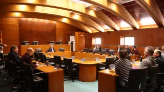 Reunión de la comisión de investigación sobre las renovables en las Cortes de Aragón.