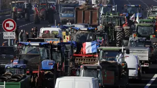 Protesta de los agricultores franceses.