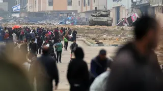 Palestinians fleeing Khan Younis, due to the Israeli ground operation, move towards Rafah