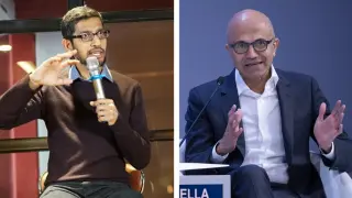 Sundar Pichai (Google) y Satya Nadella (Microsoft)