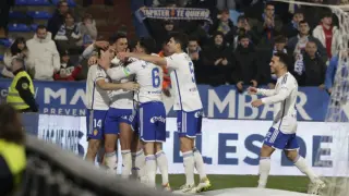 Partido Real Zaragoza-Sporting de Gijón, de la jornada 25 de Segunda División, en La Romareda