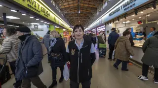 Esther Pérez, presidenta de los detallistas del Mercado Central de Zaragoza.