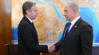 Reunión del primer Ministro israelí Benjamin Netanyahu con el Secretario de Estado estadounidense Antony Blinken en Jerusalén