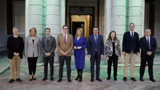 Visita institucional del presidente de la CEOE, Antonio Garamendi, al Ayuntamiento de Huelva