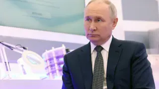 Vladimir Putin en una entrevista en Moscú.