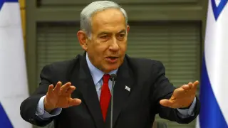 FILE PHOTO: Israeli Prime Minister Benjamin Netanyahu addresses the Knesset