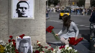 Memorial en Barcelona por la muerte de Alexéi Navalni