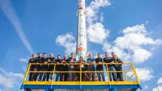 Presentación del cohete Miura 1 en Huelva -base de lanzamiento- el pasado mes de marzo.