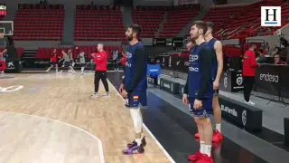 Entrenamiento de la selección española de baloncesto en Zaragoza