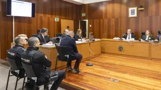 El acusado, Andrés Gilgado, durante el juicio que se celebra en la Audiencia de Zaragoza.