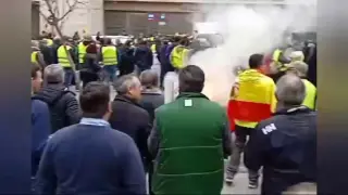 Protesta de los agricultores en la plaza San Pedro Nolasco de Zaragoza