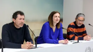 Luis Javier Cruchaga, Mónica Soler y Antonio rico en la presentación de '12 Retos, 12 Cimas' 2024.